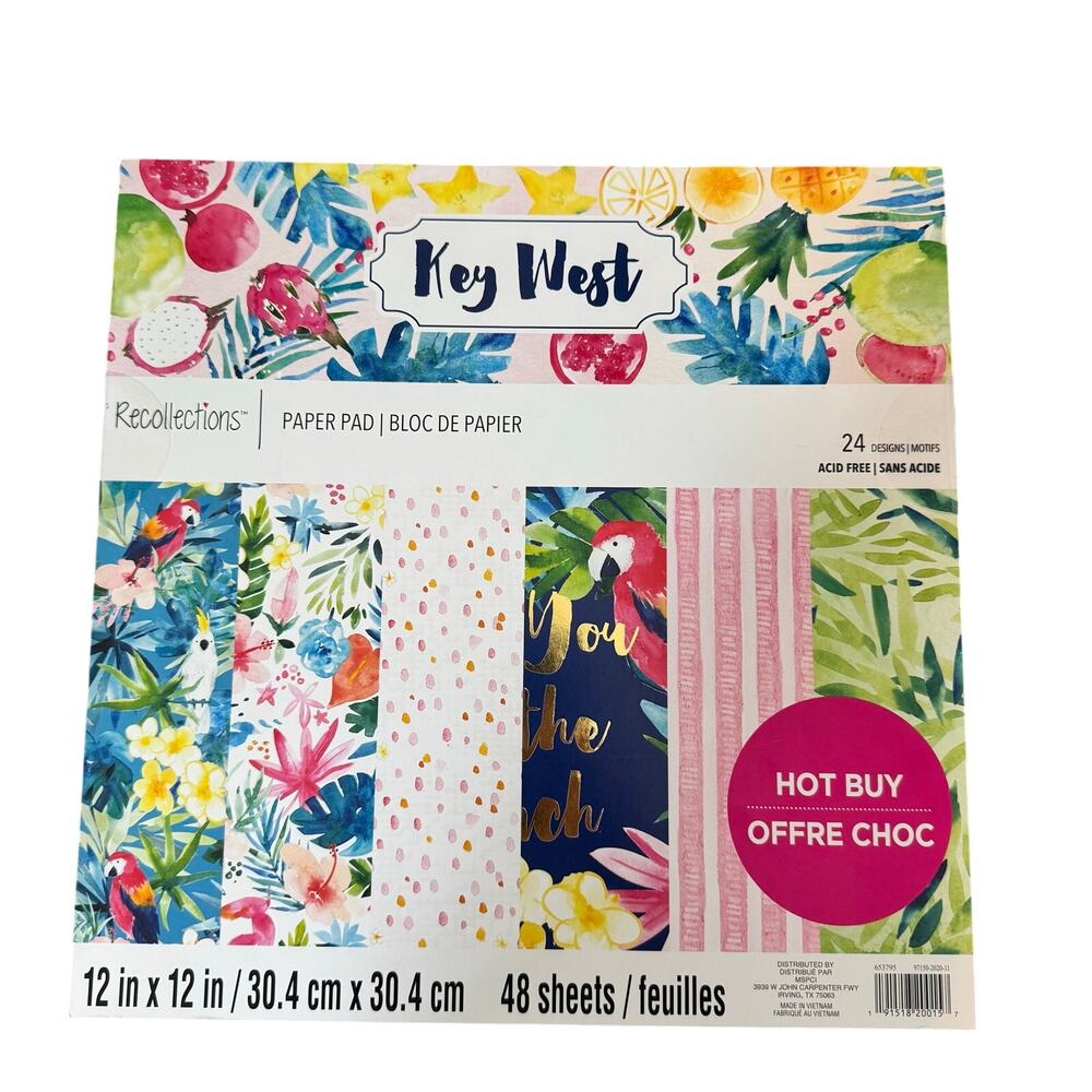 Scrapbook Key West Paper Pad by Recollections, featuring tropical designs New